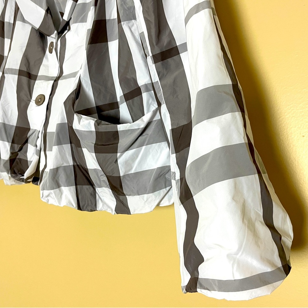 LUUKAA Nikki Plaid Blazer Jacket Size 12 Artsy Lagenlook - Picture 8 of 11